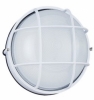 Nautical Outdoor Wall Lantern Round White Finish Aluminum frosted glass
